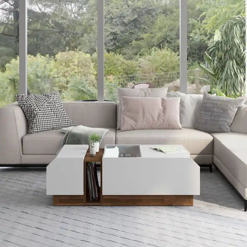 Podd Modern White 49-Inch 3-Shelf Coffee Table from Furniture of America 2