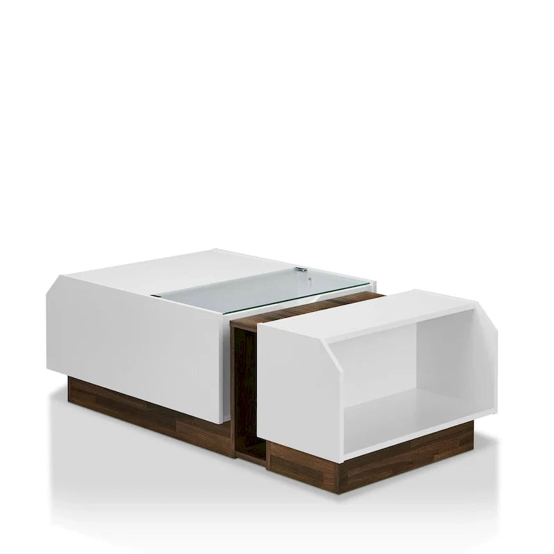 Podd Modern White 49-Inch 3-Shelf Coffee Table from Furniture of America 8