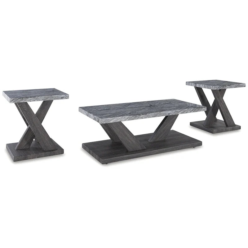 Signature Design by Ashley Bensonale Gray 3-Piece Table Set - Dimensions: 48W x 24D x 18H 2
