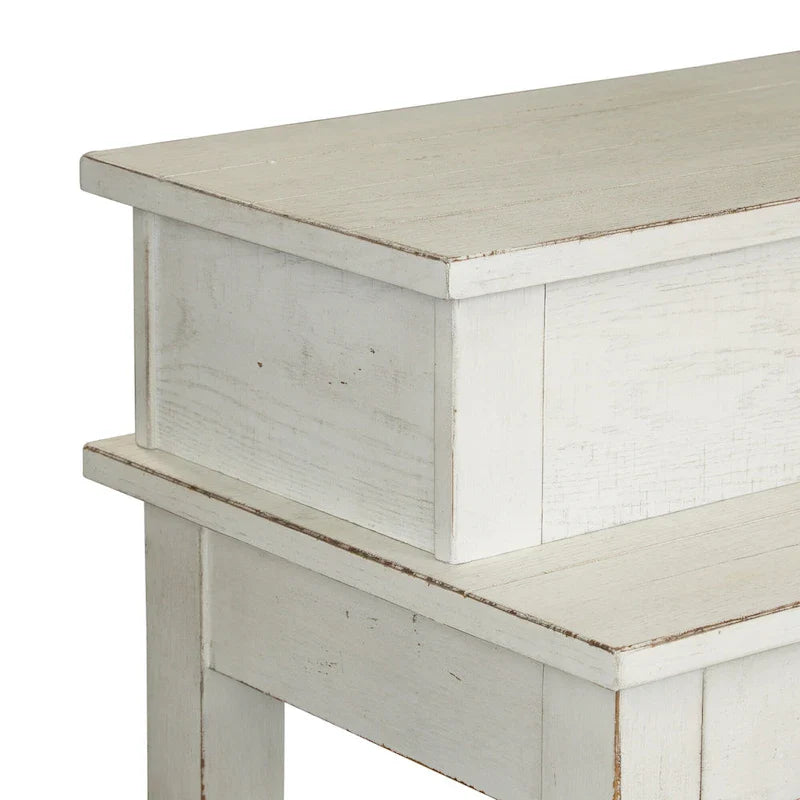 Distressed White 4-Piece Modern Farmhouse Flea Market Set 8