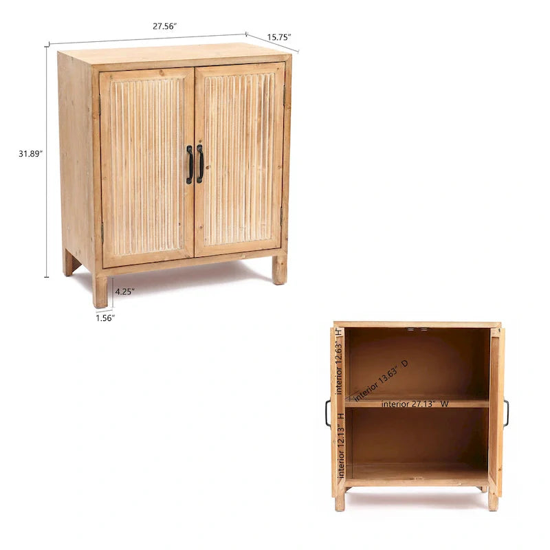 Farmhouse Style 2-Door Storage Cabinet with Shelves – Perfect for Living Room, Kitchen, or Entryway 11