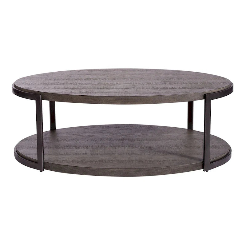 Contemporary Gauntlet Gray Oval Coffee Table 3