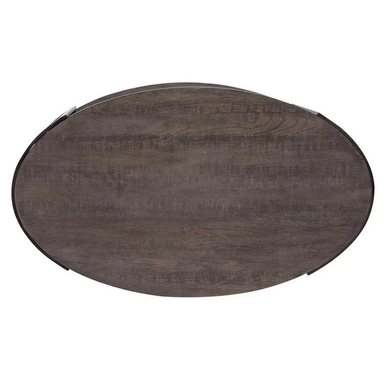 Contemporary Gauntlet Gray Oval Coffee Table 5