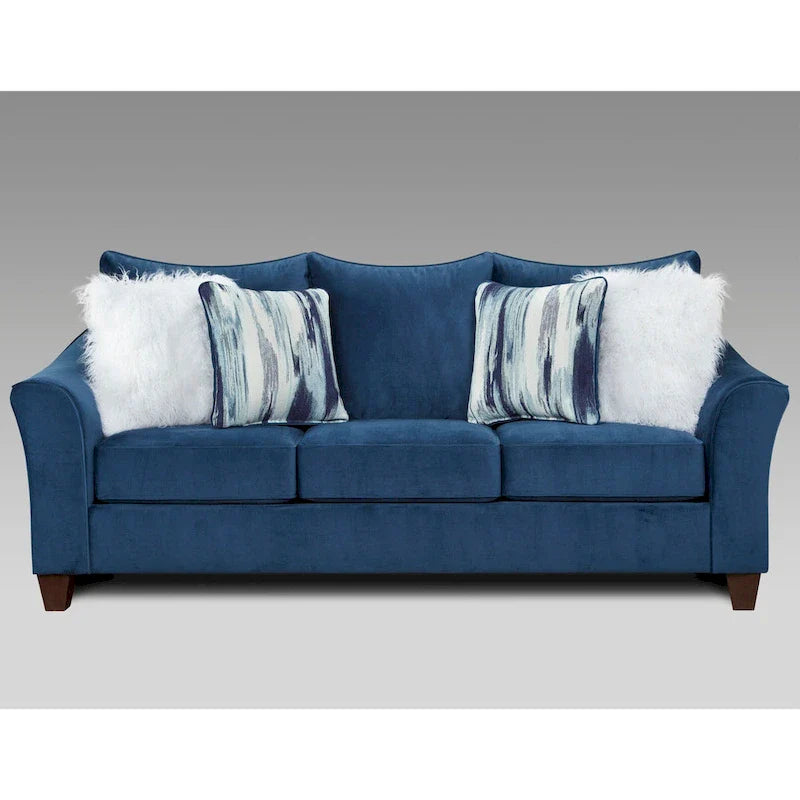 4 Piece Living Room Sofa Set with Ottoman and Upholstered Cushions