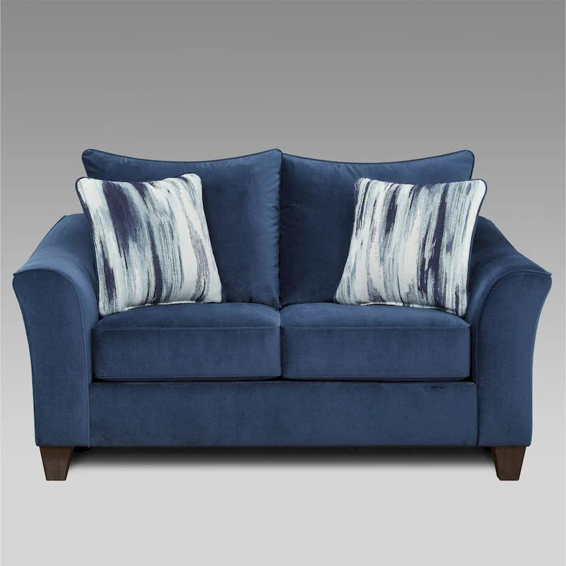 4 Piece Living Room Sofa Set with Ottoman and Upholstered Cushions 3
