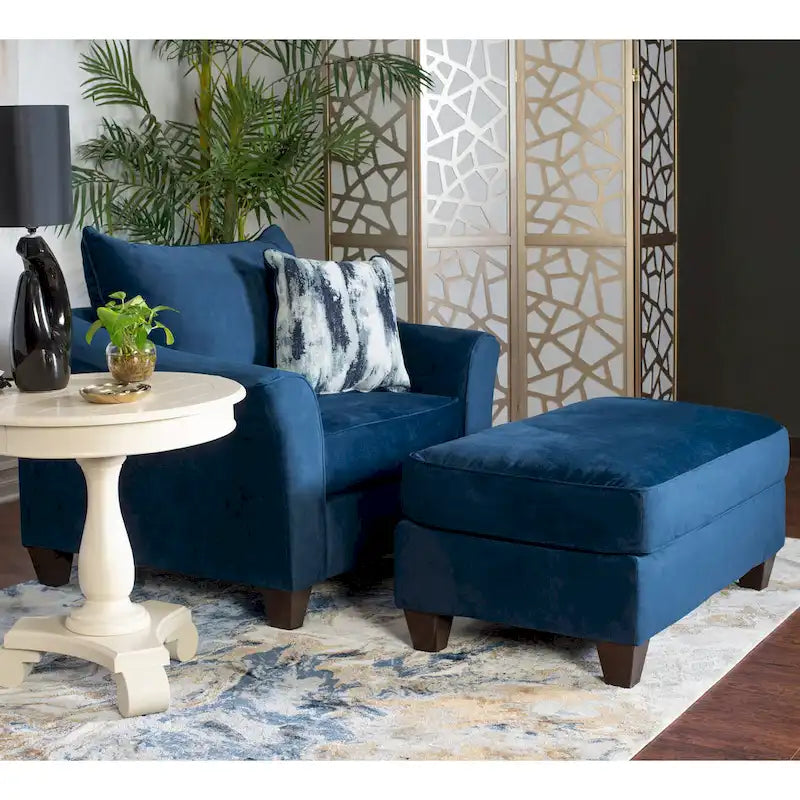 4 Piece Living Room Sofa Set with Ottoman and Upholstered Cushions 6