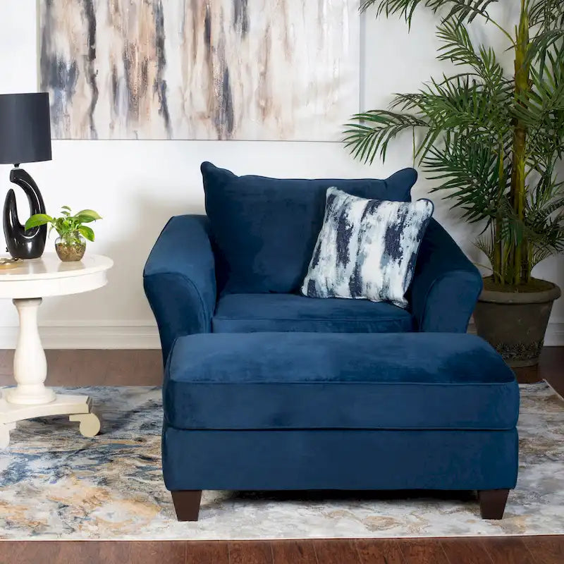 4 Piece Living Room Sofa Set with Ottoman and Upholstered Cushions 8
