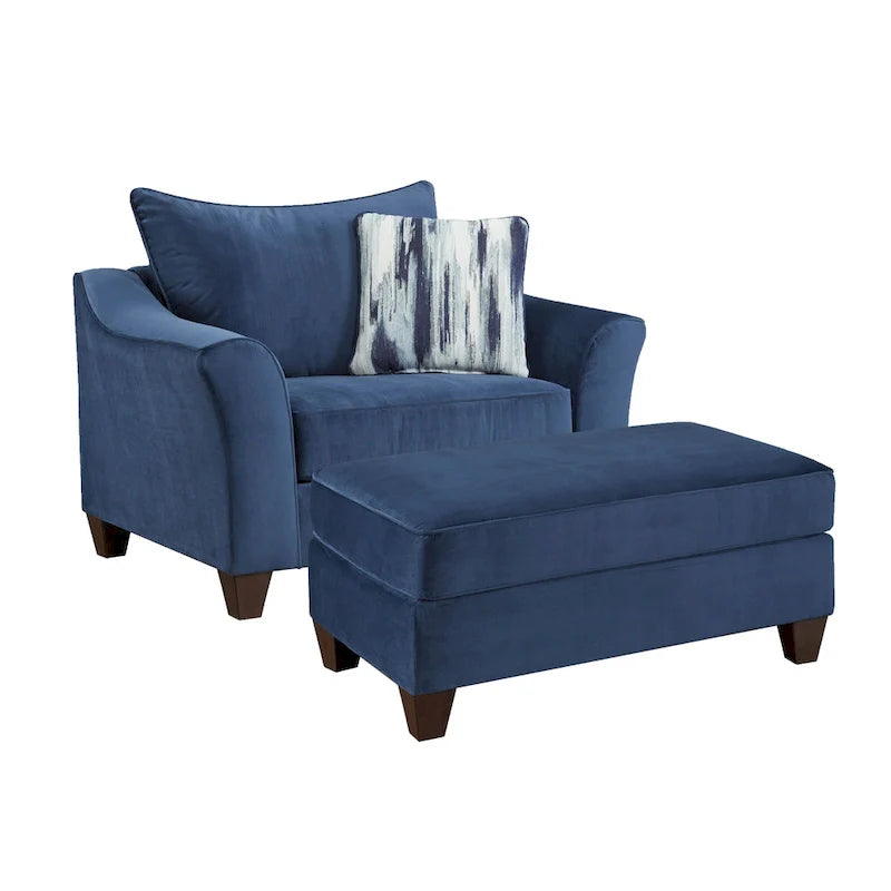 4 Piece Living Room Sofa Set with Ottoman and Upholstered Cushions 11