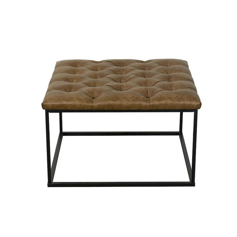 HomePop Draper Square Upholstered Cocktail Ottoman with Button-Tufted Top 1