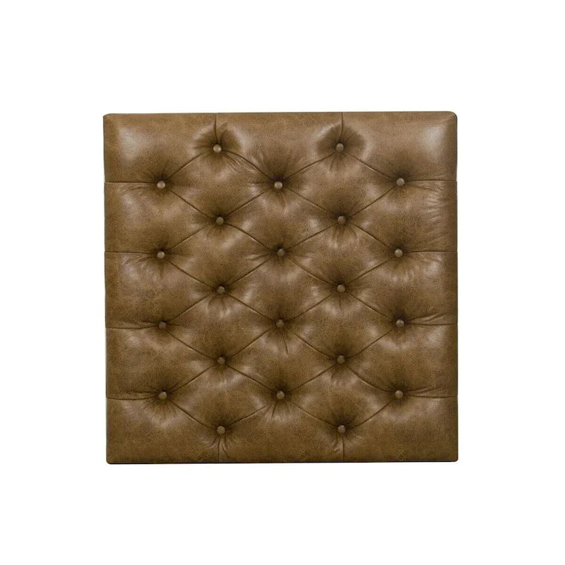 HomePop Draper Square Upholstered Cocktail Ottoman with Button-Tufted Top 3