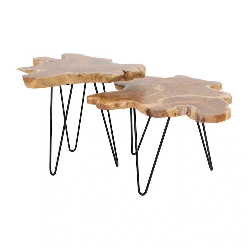 East at Main Live-Edge Teak Wood Table with Iron Legs 3