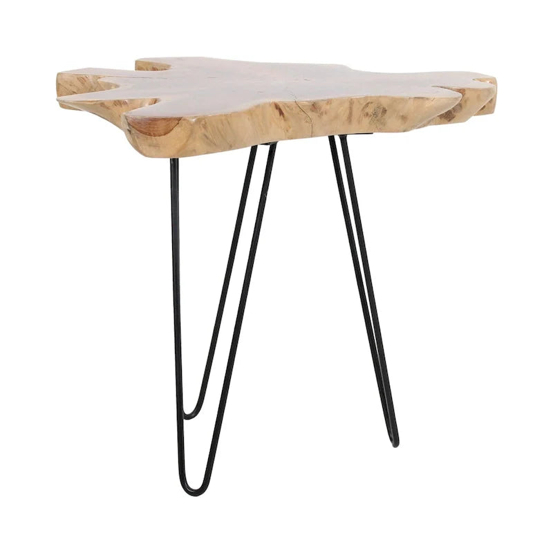 East at Main Live-Edge Teak Wood Table with Iron Legs 6