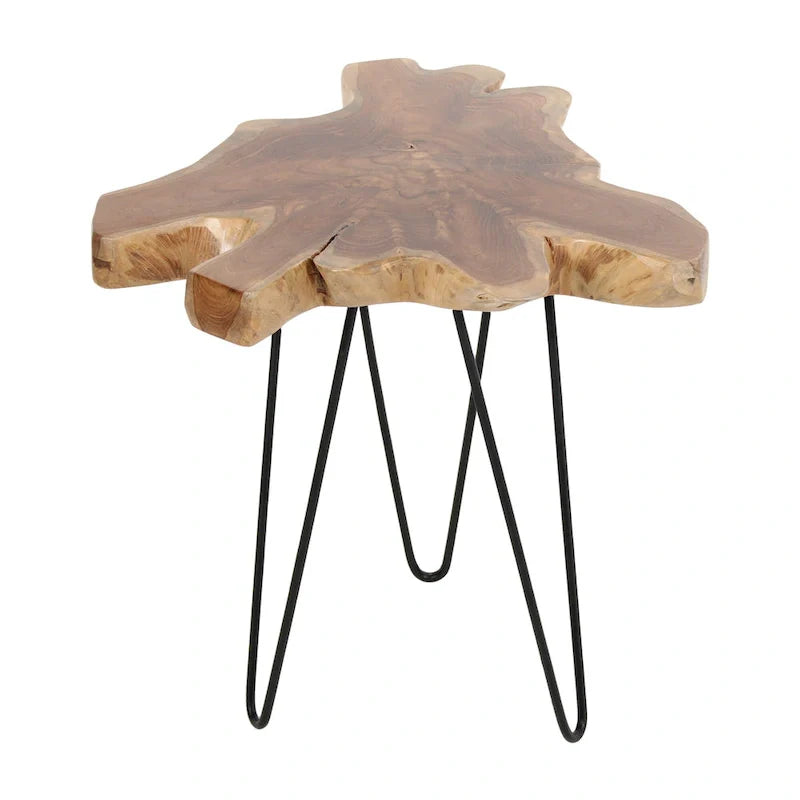 East at Main Live-Edge Teak Wood Table with Iron Legs 7