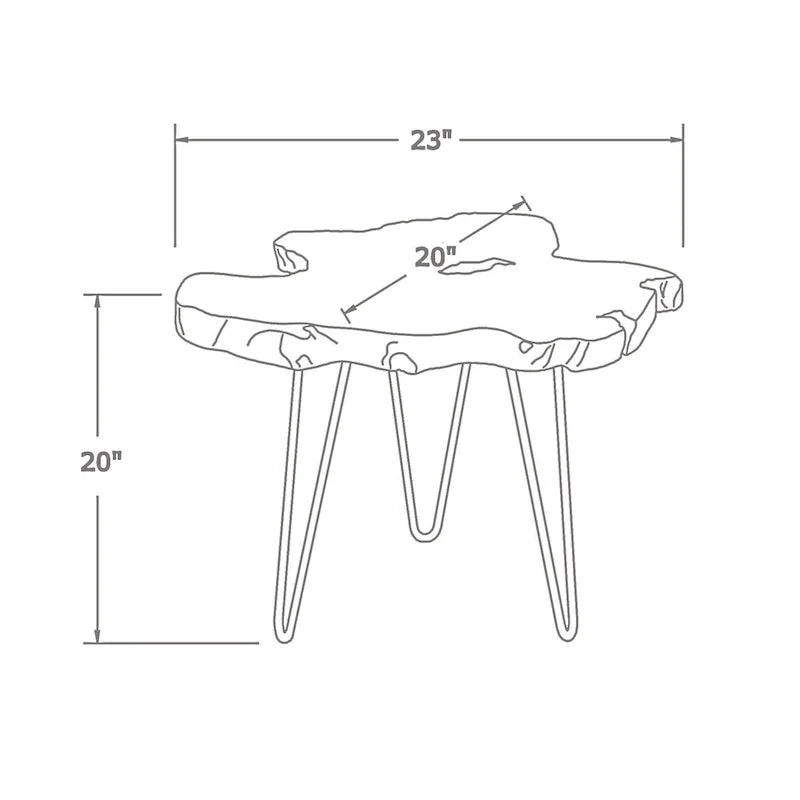 East at Main Live-Edge Teak Wood Table with Iron Legs 11