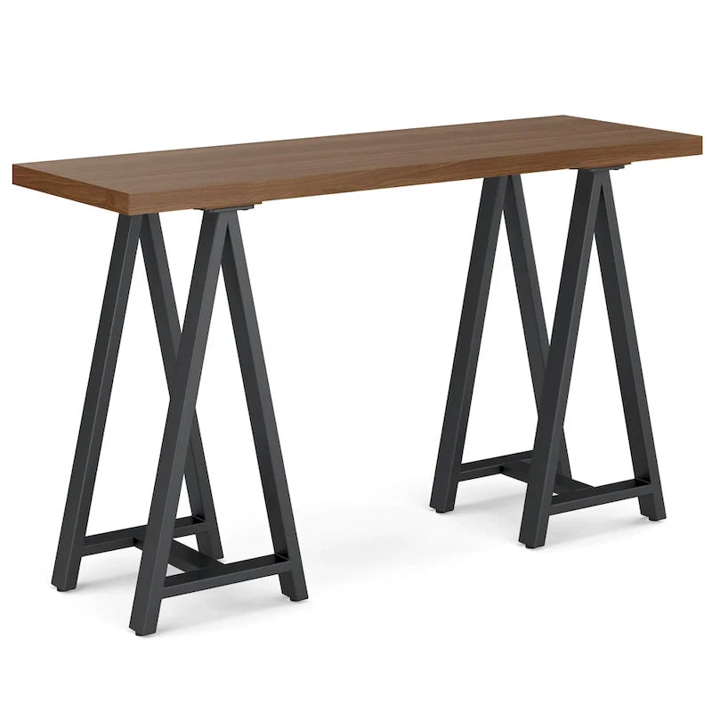Hawkins 50-Inch Wide Modern Industrial Console Sofa Table in Solid Walnut Wood and Metal 2