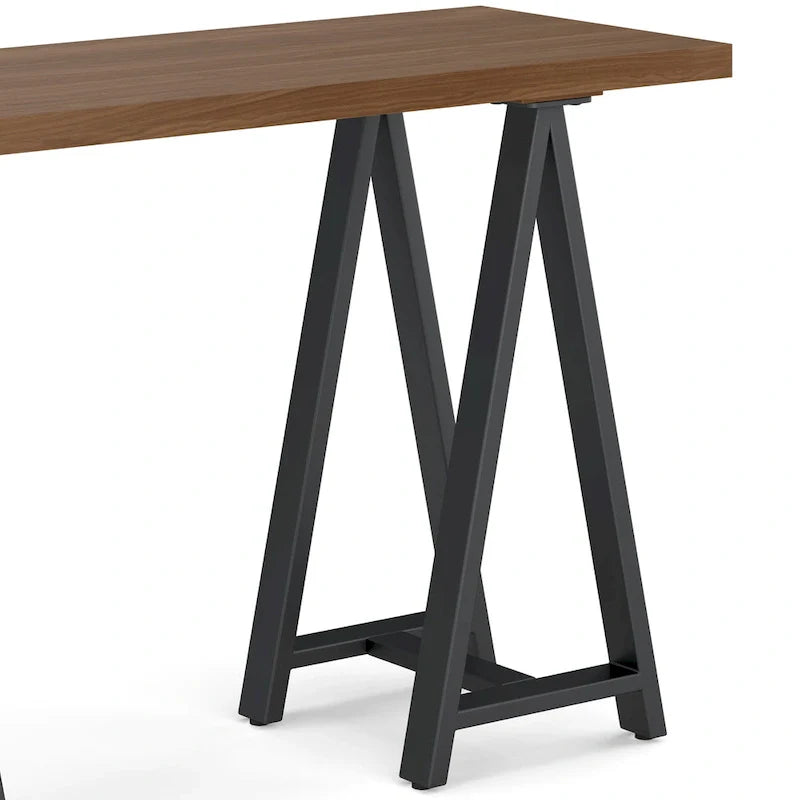 Hawkins 50-Inch Wide Modern Industrial Console Sofa Table in Solid Walnut Wood and Metal 5