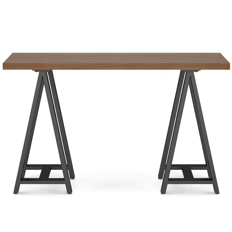 Hawkins 50-Inch Wide Modern Industrial Console Sofa Table in Solid Walnut Wood and Metal 6