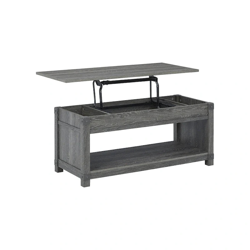 Freedan Rectangular Lift-Top Coffee Table - Dimensions: 44"W x 20"D x 19"H 2