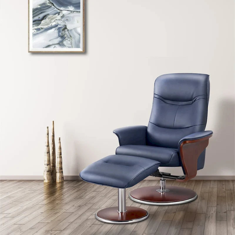 Artiva USA Milano Recliner Chair and Ottoman Set 1