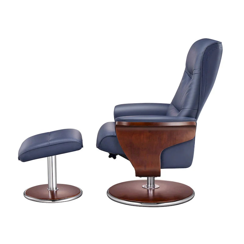 Artiva USA Milano Recliner Chair and Ottoman Set 2