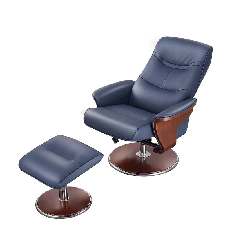 Artiva USA Milano Recliner Chair and Ottoman Set 4