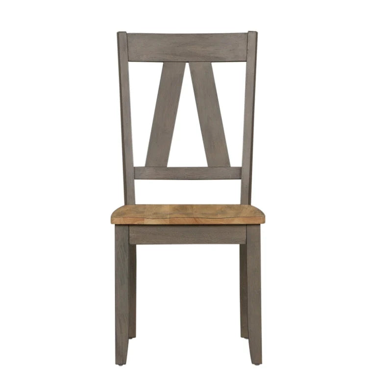 Lindsey Farm 7-Piece Trestle Table Set in Gray and Sandstone 8