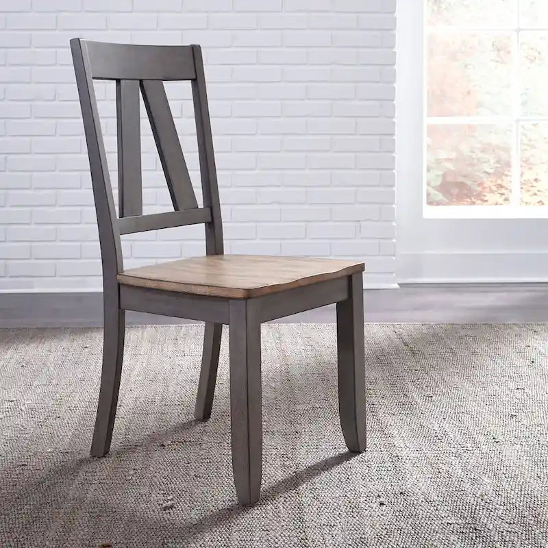 Lindsey Farm 7-Piece Trestle Table Set in Gray and Sandstone 13