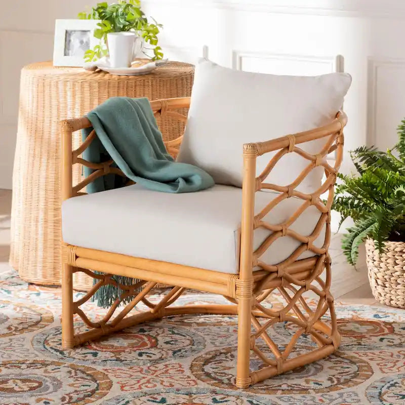 Acelynn Bohemian Honey Rattan Armchair 1