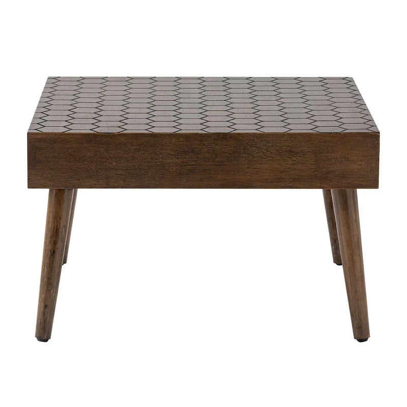 Cozy Rustic Solid Wood Square Coffee Table for Living Room - 24" W x 24" L x 15.3" H 6