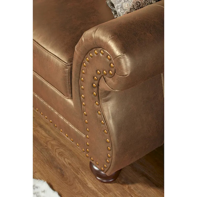 2 Piece Sofa and Loveseat Set with Nailhead Trim and Rolled Arms 8