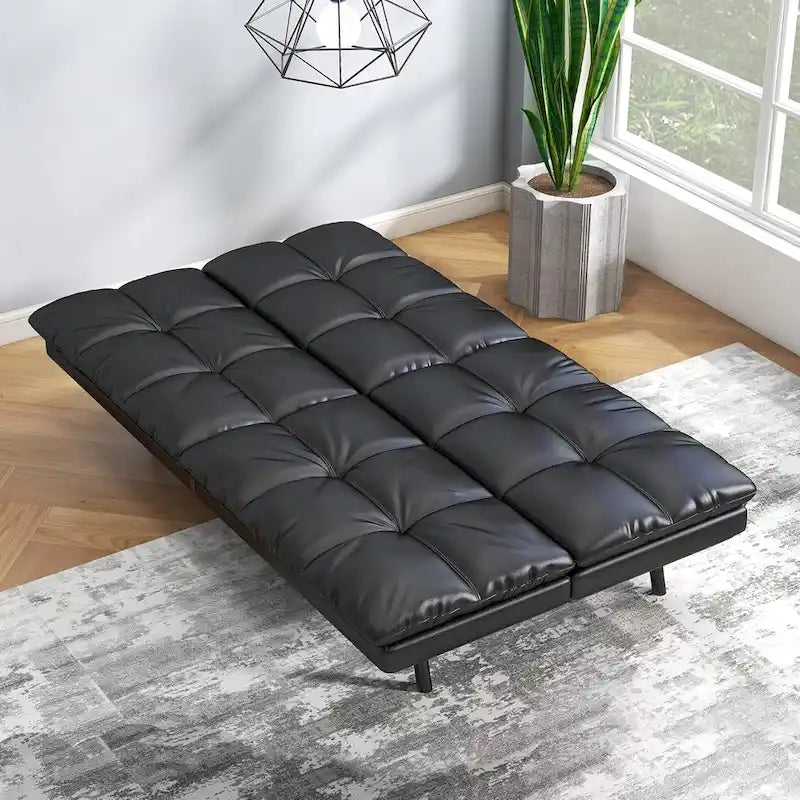 Convertible Futon Sofa Bed with Memory Foam - Foldable Loveseat Sleeper Daybed with Adjustable Armrests for Compact Spaces 8