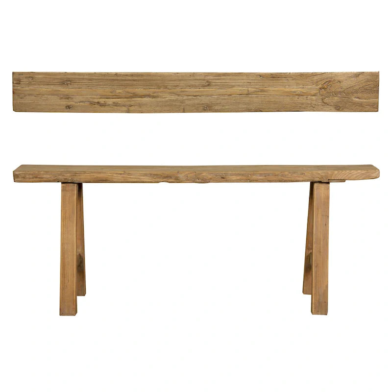 Artissance 43L Natural Wood Small Noodle Bench for Indoor and Outdoor Use - Perfect for Entryways, Hallways, and Patios 1