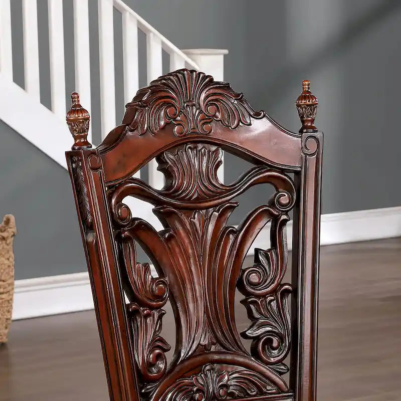 Abeena Set of 2 Traditional Cherry Solid Wood Side Chairs by Furniture of America 2