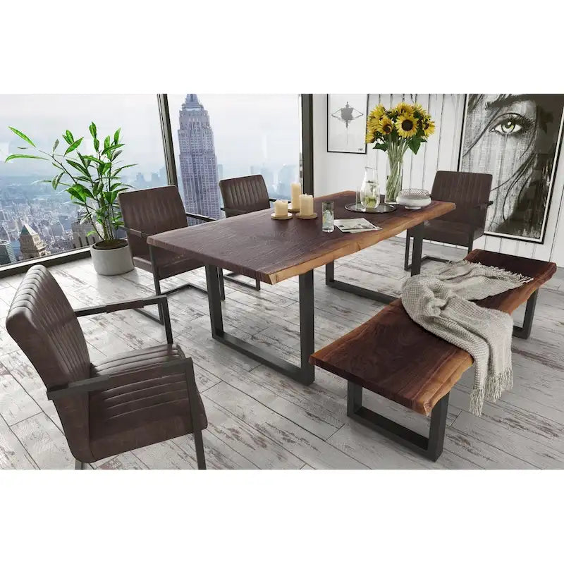 Modrest Taylor Contemporary Live Edge Wooden Dining Table 1