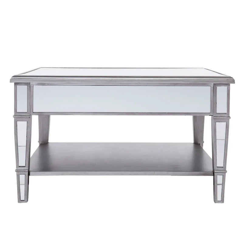SEI Furniture Wheaton Square Coffee Table with Shelf and Mirror Finish 4