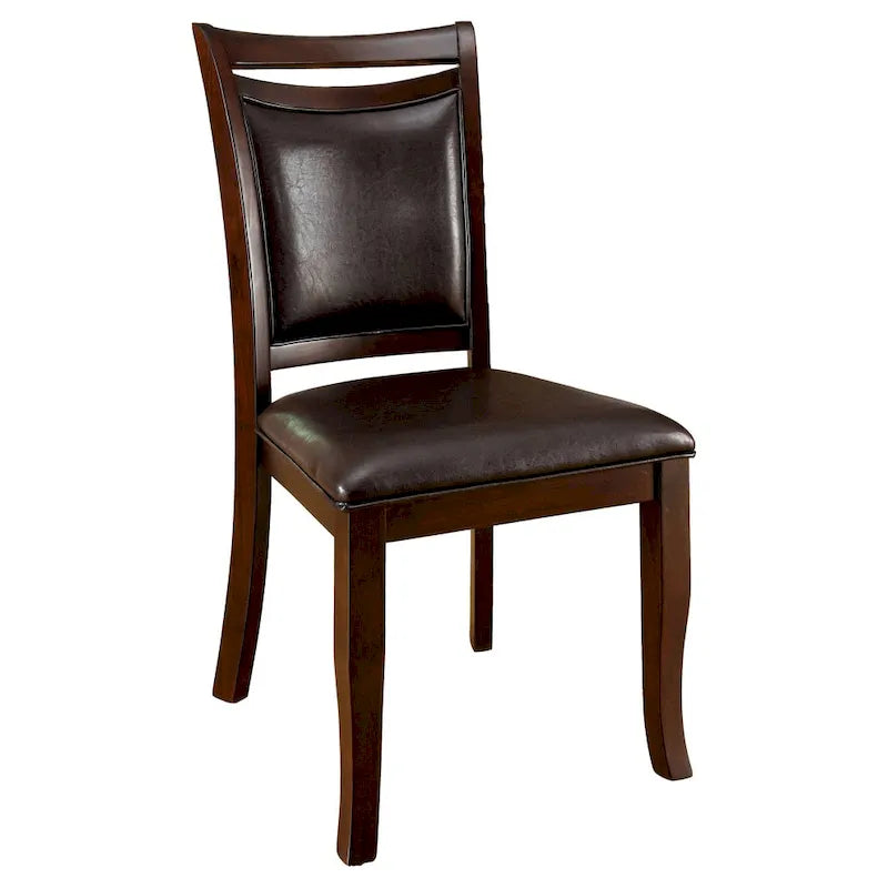 Set of 2 Zita Modern Classic Espresso Leather Dining Chairs by Furniture of America 2