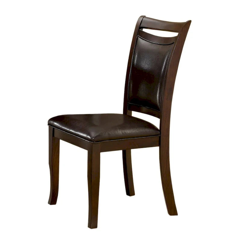 Set of 2 Zita Modern Classic Espresso Leather Dining Chairs by Furniture of America 3
