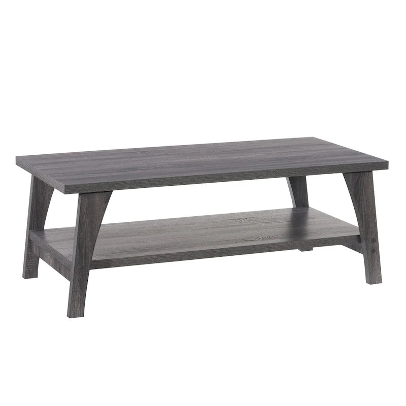 Dark Grey Hollywood Coffee Table with Storage Shelf 4