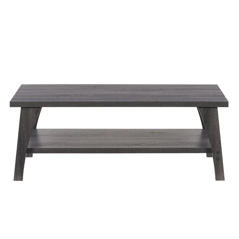 Dark Grey Hollywood Coffee Table with Storage Shelf 5