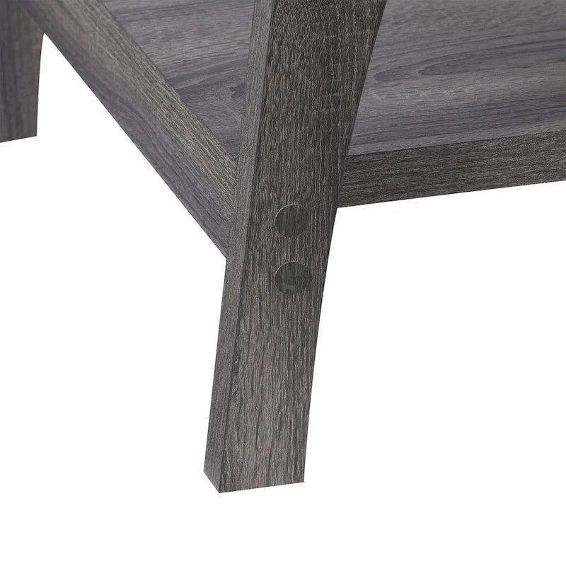 Dark Grey Hollywood Coffee Table with Storage Shelf 6