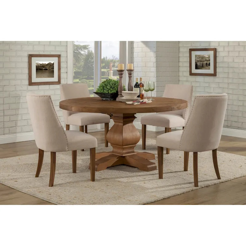 Alpine Furniture Kensington Pair of Upholstered Parson Chairs 3