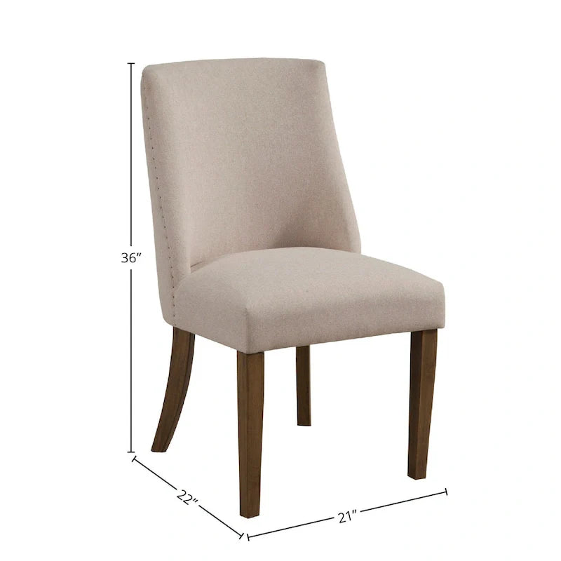 Alpine Furniture Kensington Pair of Upholstered Parson Chairs 4