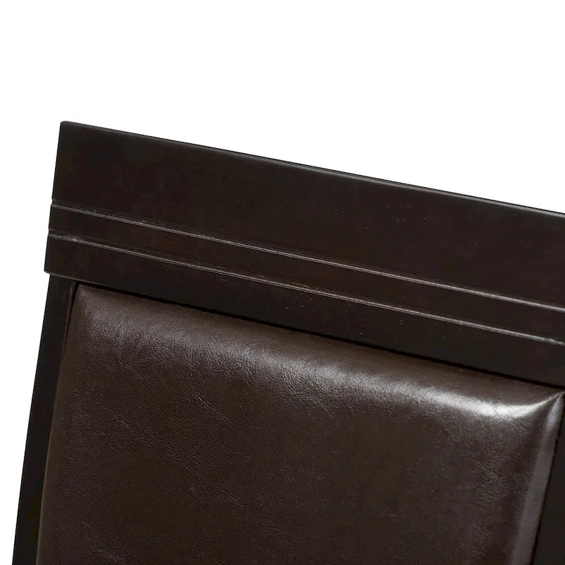 Modern Dark Brown Faux Leather Dining Chair Set by Baxton Studio 5