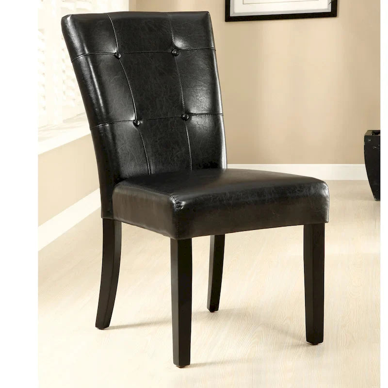 Lerc Modern Espresso Faux Leather Tufted Side Chairs by Furniture of America (Set of 2) 1