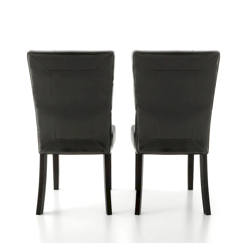 Lerc Modern Espresso Faux Leather Tufted Side Chairs by Furniture of America (Set of 2) 4