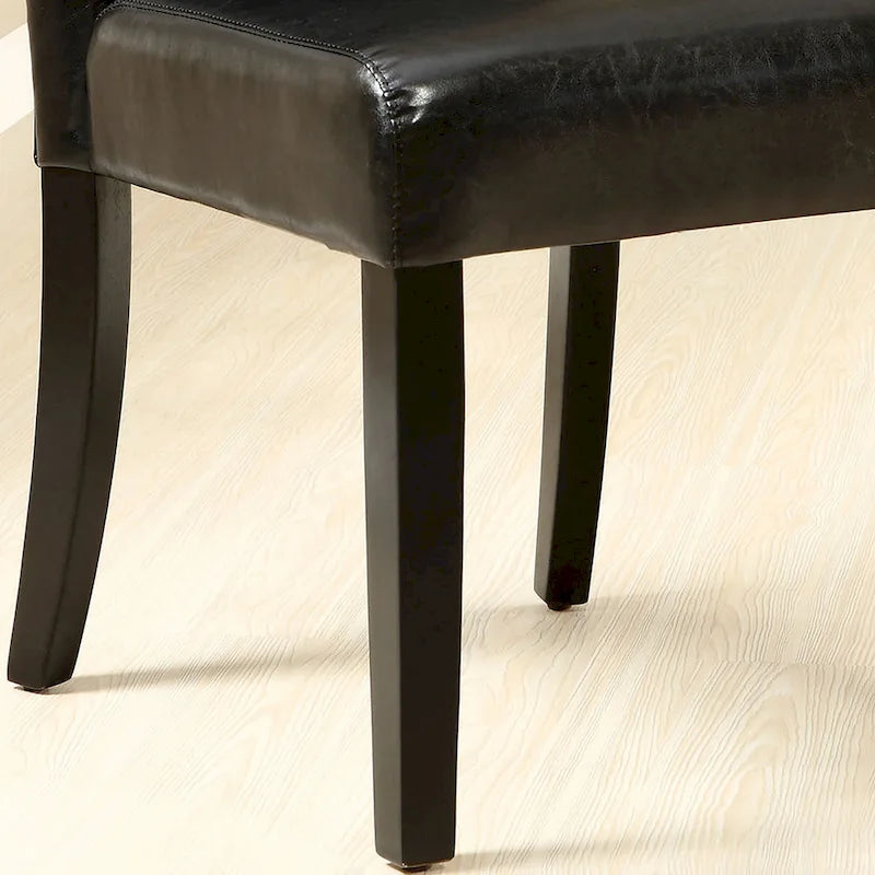 Lerc Modern Espresso Faux Leather Tufted Side Chairs by Furniture of America (Set of 2) 5