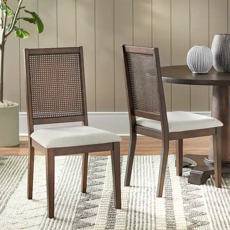 Set of 2 Westbury Solid Wood Cane Dining Chairs by Simple Living 1
