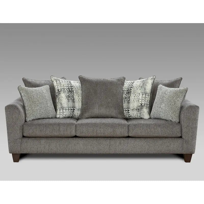Roundhill Furniture Davoz 2-Piece Living Room Set: Sofa and Loveseat in Tori Slate 3