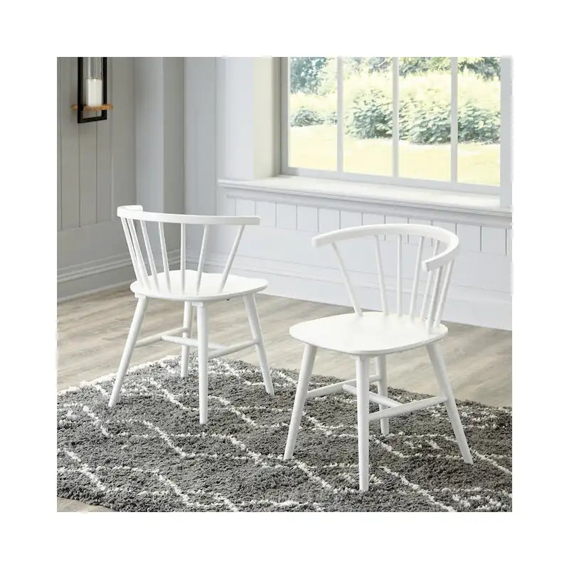 Signature Design by Ashley Grannen White Solid Wood Dining Chair Set (2 Chairs) - Dimensions: 22W x 21D x 30H 1