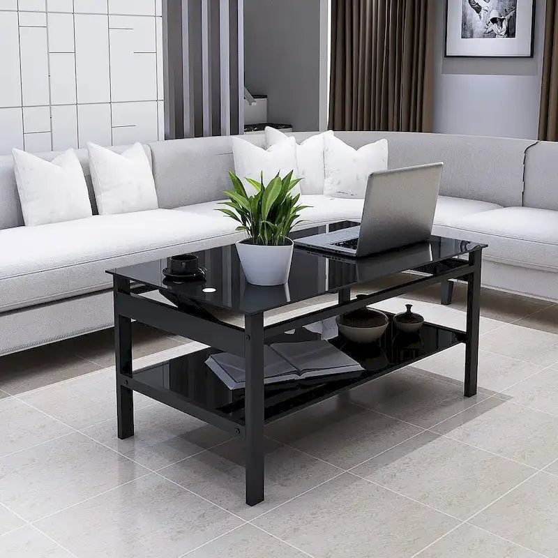 Black Glass Lift-Top Coffee Table 2